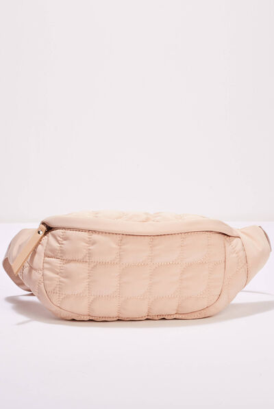 Sac banane matelassé sable femme