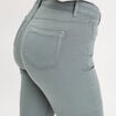 Jeans slim 5 poches vert fonc&eacute; femme