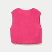 Gilet sans manches effet polaire col v rose fushia femme