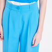 Pantalon city large bleu femme