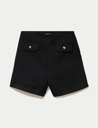 Short en tweed noir femme