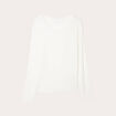 T-shirt uni à manches longues ecru femme