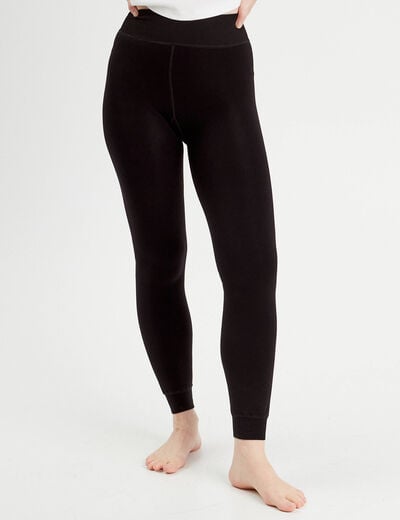 Legging chaud taille haute noir femme