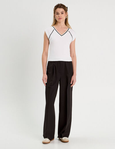 T-shirt manches courtes blanc femme