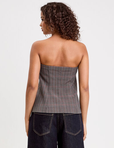 Bustier cintr&eacute; gris fonc&eacute; femme
