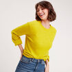 Pull avec col rond jaune or femme