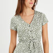 Robe patineuse ceinturée vert femme