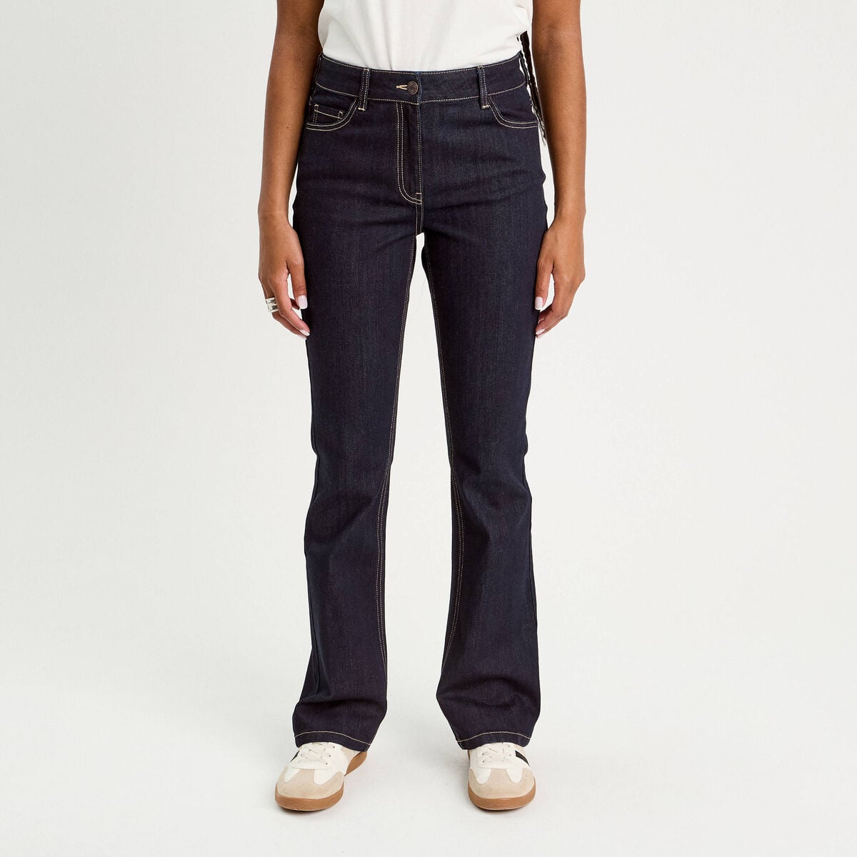 Jeans flare denim brut femme