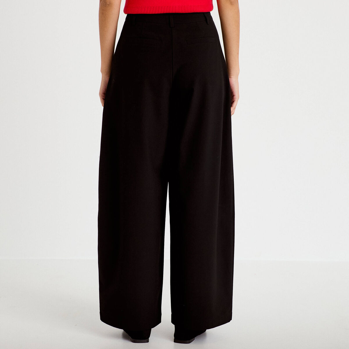 Pantalon barrel taille standard noir femme