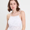 D&eacute;bardeur ajust&eacute; dentelle blanc femme