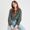 Blouse manches longues vert femme