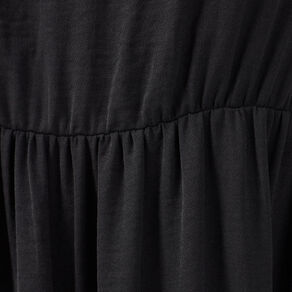 Robe longue évasée bretelles noir femme