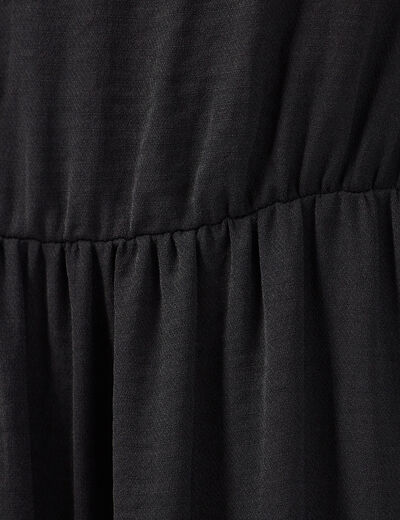 Robe longue évasée bretelles noir femme