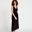 Robe longue &eacute;vas&eacute;e col v sans manches noir femme