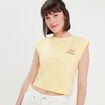 T-shirt manches courtes jaune clair femme