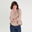 Blouse manches 3/4 beige femme