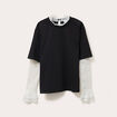 T-shirt 2-en-1 avec dentelle noir femme