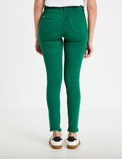 Jeans slim 5 poches vert &eacute;meraude femme