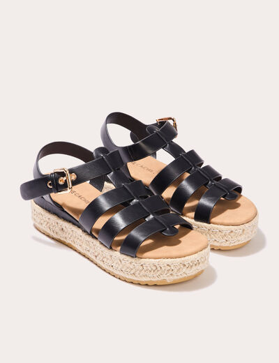 Sandales plateformes noir femme