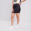 Jupe droite denim noir enduit femme