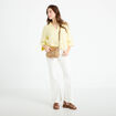 Chemise col classique manches 3/4 jaune clair femme