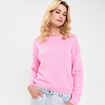 Pull col bateau rose femme