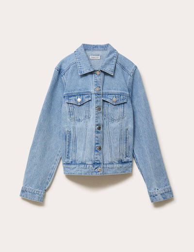 Veste en jean manches longues denim triple stone femme