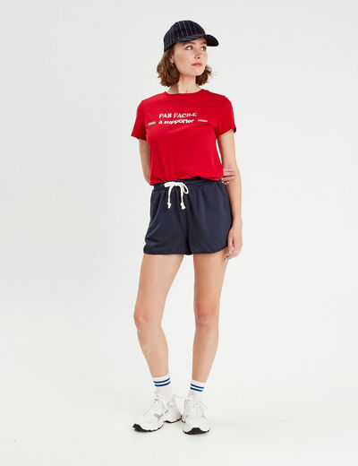 T-shirt manches courtes rouge femme
