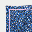 Foulard carr&eacute; satin bleu fonc&eacute; femme
