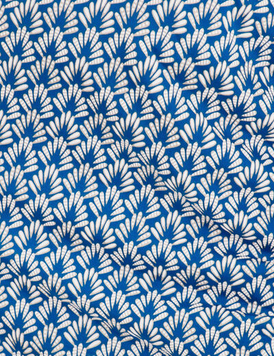 Jupe longue droite fronces bleu marine femme
