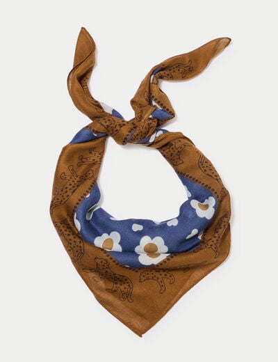 Foulard bleu fonc&eacute; femme