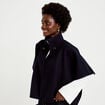 Poncho col am&eacute;ricain bleu marine femme