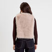 Gilet sans manches fausse fourrure sable femme