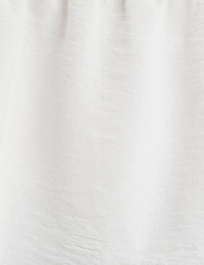 Blouse col en V noeuds ecru femme