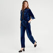 Chemise en velours bleu foncé femme