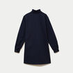 Robe droite col chemise manches longues bleu marine femme