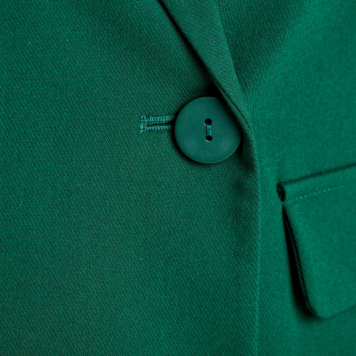 Veste esprit blazer droite vert fonc&eacute; femme