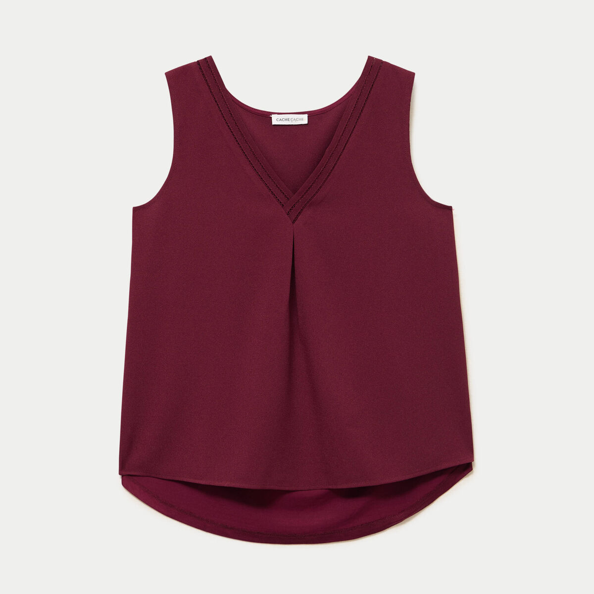 D&eacute;bardeur sans manches bordeaux femme