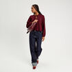 Blouse broderie anglaise violet foncé femme