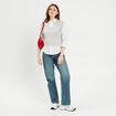 Pull manches longues 2-en-1 gris clair femme