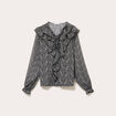 Blouse &agrave; volants noir femme