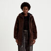 Parka r&eacute;versible effet polaire noir femme