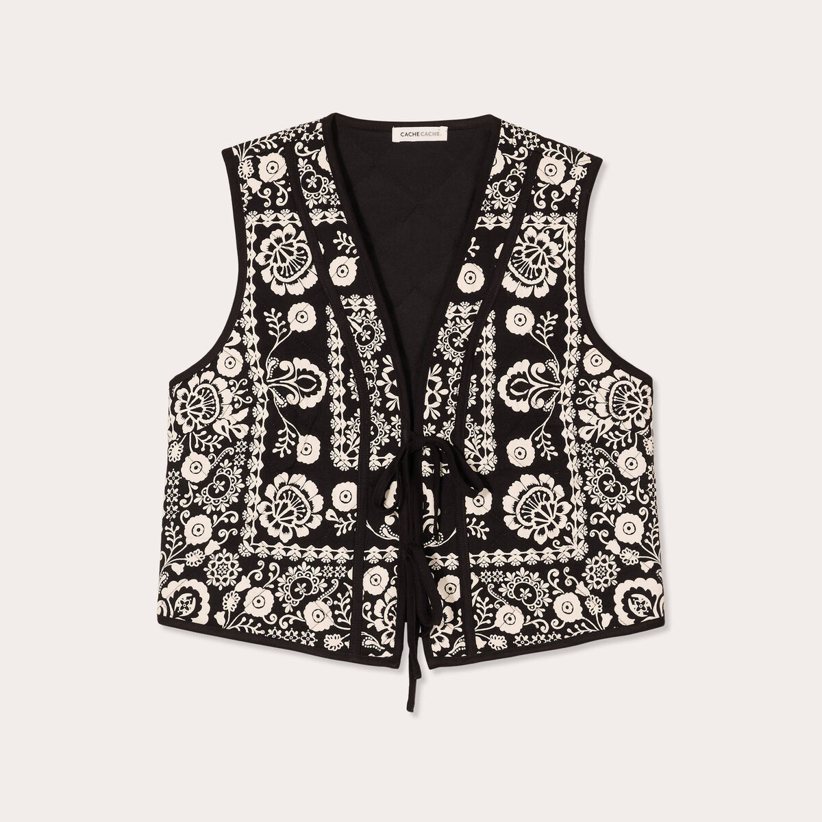 Gilet sans manches matelassé noir femme