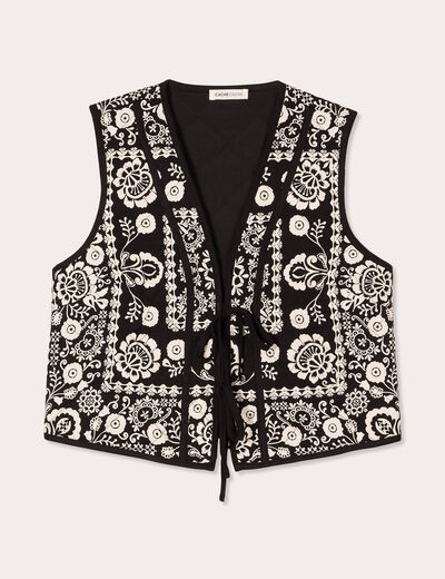 Gilet sans manches matelassé noir femme