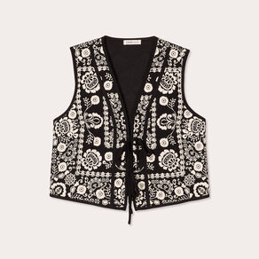 gilet sans manches matelasse noir femme Gilet sans manches matelassé noir femme
