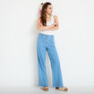Jean wide leg taille standard denim bleach femme