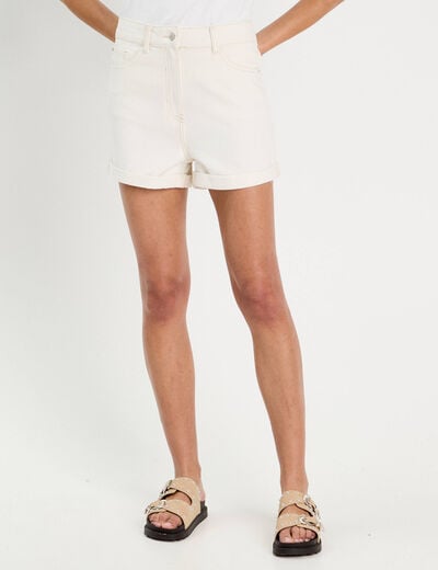 Short straight blanc femme