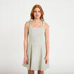 Robe patineuse courte &agrave; fines bretelles gris femme