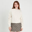 Sweat détails broderie ecru femme