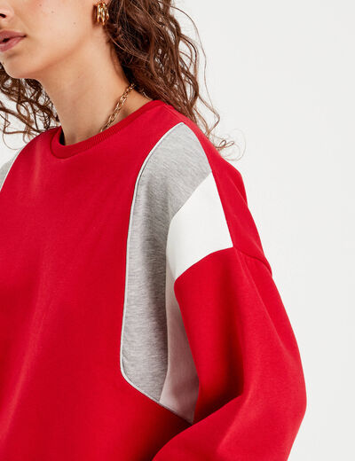 Sweat manches longues rouge femme
